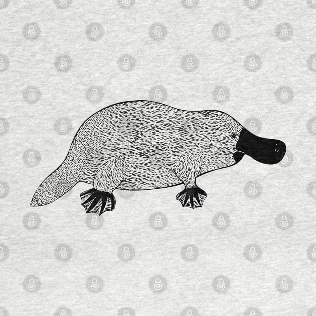 Platypus - hand drawn detailed animal design by Green Paladin